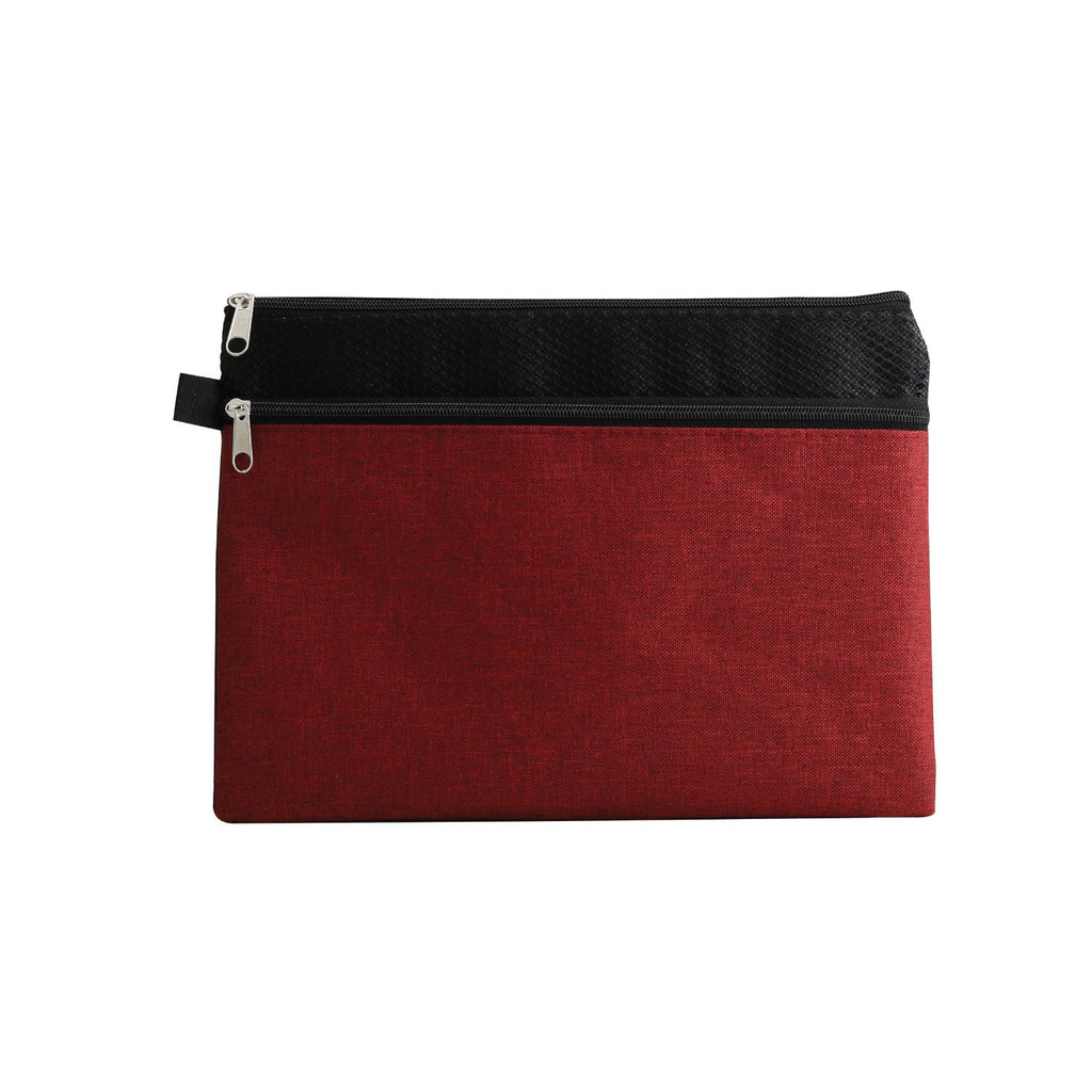 Small Polypropylene Pouch (9.75'' W X 7'' H) 80 Gsm-Pouch-Brand Your Tote-Black-Heather Red-Brand Your Tote