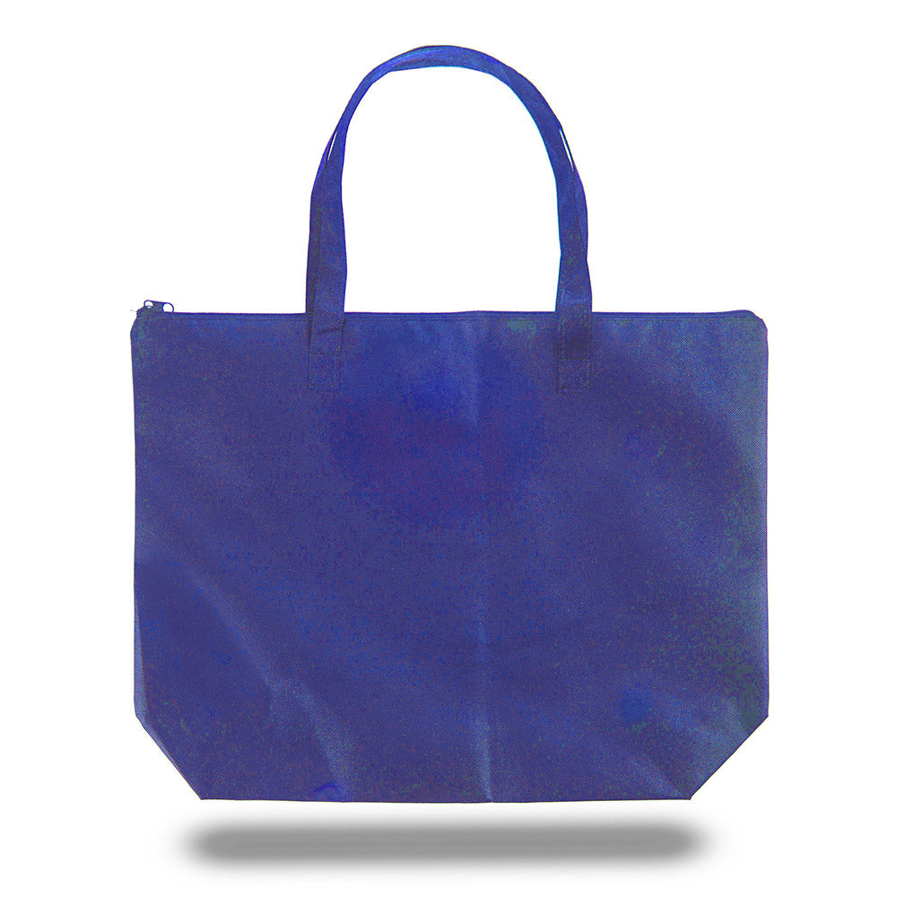 Xl Polypropylene Zippered Tote Bag (20'' W X 15'' H) 100 Gsm-Tote Bag-Brand Your Tote-Royal Blue-Brand Your Tote